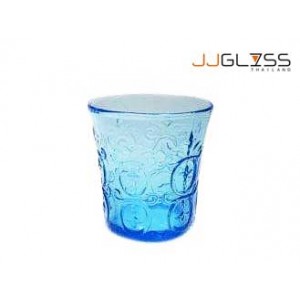 Glass 732/9 BYST Blue - 9 oz. Blue Colored BYST Pattern Glass (250 ml.)