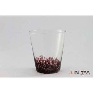 แก้ว 742/10 ใสแต้มม่วง - แก้วน้ำ แฮนด์เมด ทรงกรวย ตัวใส ก้นแต้มสีม่วง
