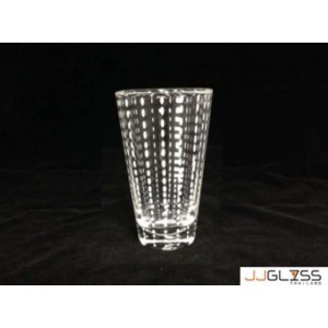 Glass 742/12 Milky White Dots - Handmade Colour Glass, Cone Shape, Milky White Dots, 9 oz. (250 ML.)