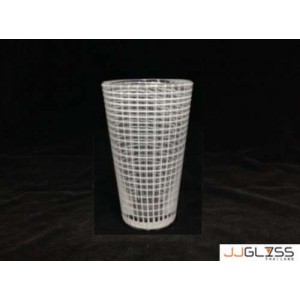 Glass 742/12 Net Milky - Handmade Colour Glass, Cone Shape, Net Milky, 9 oz. (250 ML.)