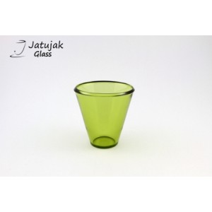 แก้ว P742/10.5 NM เขียวตอง - แก้วน้ำ แฮนด์เมด ทรงกรวย ปากหนา สีเขียวตอง 12 ออนซ์ (350 มล.)