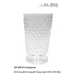 Glass 839/15 Transparent - 15 oz. Transparent Vintage Style Highball Water Glass (425 ml.)