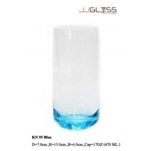 Glass 95 Blue - 17 oz. Blue Handmade Colour Glass (470 ml.)