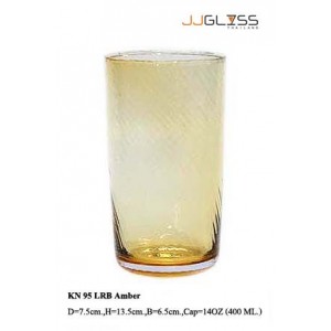 Glass 95 LRB Amber - 14 oz. Amber Handmade Colour Water Glass (400 ml.)