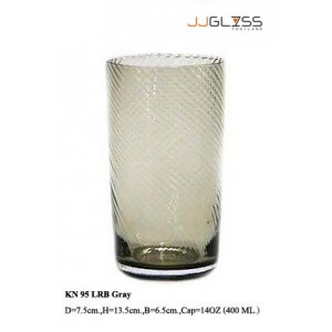 Glass 95 LRB Gray - 14 oz. Gray Handmade Colour Water Glass (400 ml.)