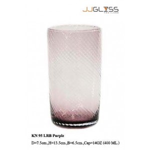 Glass 95 LRB Purple - 14 oz. Purple Handmade Colour Water Glass (400 ml.)