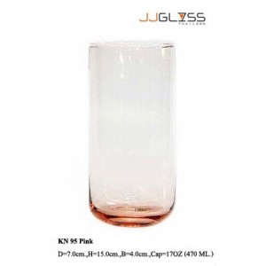 Glass 95 Pink - 17 oz. Pink Handmade Colour Glass (470 ml.)