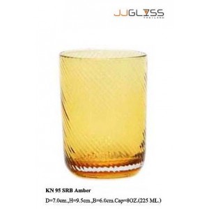 Glass 95 SRB Amber - 8 oz. Amber Handmade Colour Water Glass (225 ml.)
