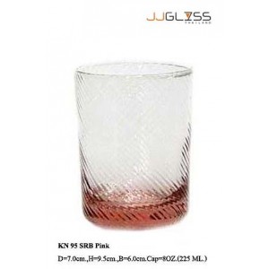 Glass 95 SRB Pink - 8 oz. Pink Handmade Colour Water Glass (225 ml.)