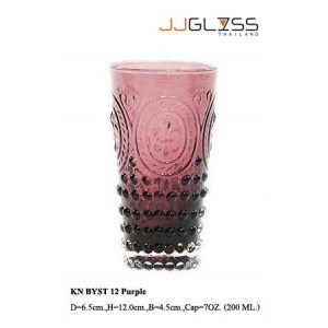 Glass BYST 12 Purple - 7 oz. Purple Colored BYST Pattern Glass (200 ml.)