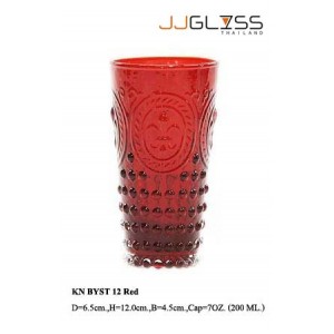Glass BYST 12 Red - 7 oz. Red Colored BYST Pattern Glass (200 ml.)