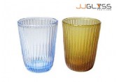 Glass PRB 10 cm. - 6 oz. Colored Juice Glasses Handmade (175 ml.)