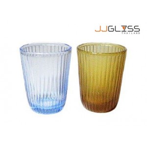 Glass PRB 10 cm. - 6 oz. Colored Juice Glasses Handmade (175 ml.)