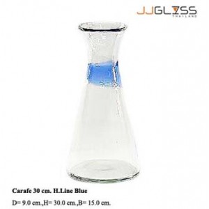 Carafe 30 cm. H.Line Blue - Handmade Colour Carafe, H.Line Blue