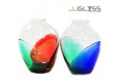 JK 13 cm.-2 Tones - Handmade Colour Vase , 2 Tones