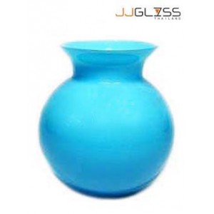 JK 601 Milky Blue - Milky Blue Handmade Colour Vase
