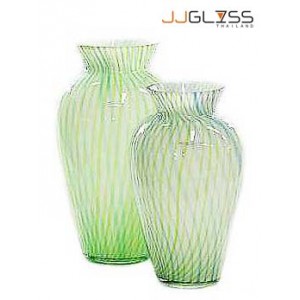 JK 798,804 Line Milky Green - Milky Green Line Handmade Colour Vase