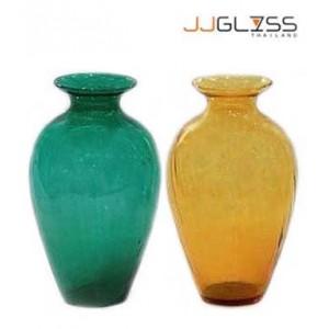 JK 802/24 - Handmade Colour Vase, Green and Amber