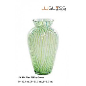 JK 804 Line Milky Green - Milky Green Line Handmade Colour Vase