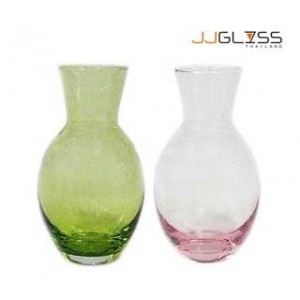 JK 813/13 - Handmade Colour Vase, Green and Pink