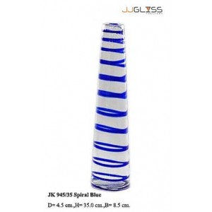 JK 945/35 Spiral Blue - Handmade Colour Glass, Spiral Blue