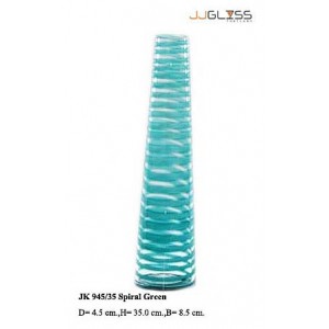 JK 945/35 Spiral Green - Handmade Colour Glass, Spiral Green