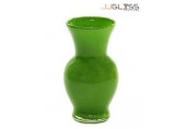 แจกันทิวลิป 13.5 ซม. นมเขียว - แจกันแก้ว แฮนด์เมด คอสั้น รูปทรงน่ารัก เหมาะกับทุกเทศกาล สีนมเขียว