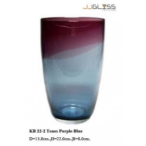 KB 22-2 Tones Purple-Blue - Handmade Colour Vase , 2 Tones Purple-Blue