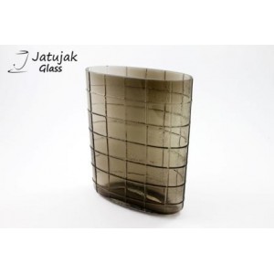 JK Oval 26 cm. Scoth Smoke - Handmade Colour Vase with Smoke Oval