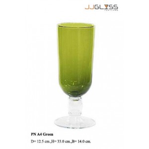 PN A4 Green - Green Handmade Colour Vase, Height 33 cm.