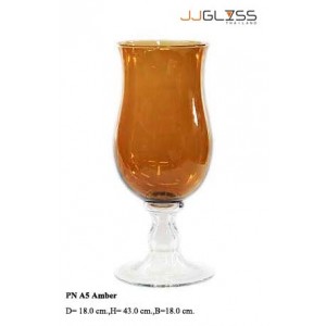 PN A5 Amber - Amber Handmade Colour Vase, Height 43 cm.