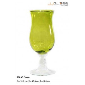 PN A5 Green - Green Handmade Colour Vase, Height 43 cm.