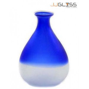 YN 21-2 Tones. Frost Blue-White - Handmade Colour Vase , 2 Tones Frost Blue-White 