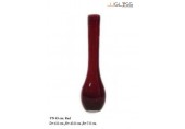 YN 43 cm. Red - Handmade Colour Vase with Red Drop , Long neck