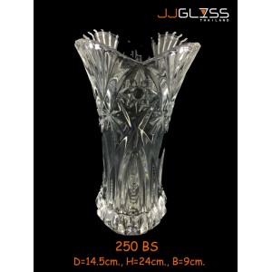 AMORN) Vase 250 BS - แจกันแก้วคริสตัล เจียระไน 