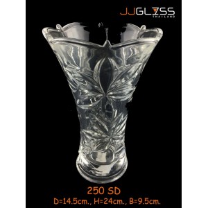 AMORN) Vase 250 SD - แจกันแก้วคริสตัล เจียระไน 