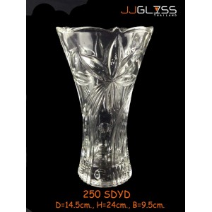 AMORN) Vase 250 SDYD - แจกันแก้วคริสตัล เจียระไน 