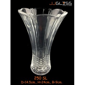 AMORN) Vase 250 SL - แจกันแก้วคริสตัล เจียระไน 