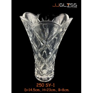 AMORN) Vase 250 SY-1 - แจกันแก้วคริสตัล เจียระไน 