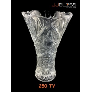 AMORN) Vase 250 TY - แจกันแก้วคริสตัล เจียระไน 