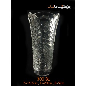 AMORN) Vase 300 BL - แจกันแก้วคริสตัล เจียระไน 