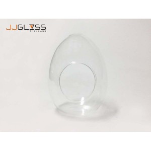 Egg 16 cm. - Transparent Handmade Colour Vase, Height 16 cm.