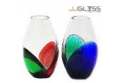 JK 17 cm.-2 Tones - Handmade Colour Vase , 2 Tones