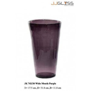 JK 742/30 Wide Mouth Purple - Handmade Colour Vase , Wide Mouth Purple