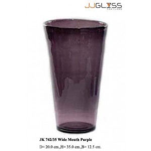 JK 742/35 Wide Mouth Purple - Handmade Colour Vase , Wide Mouth Purple