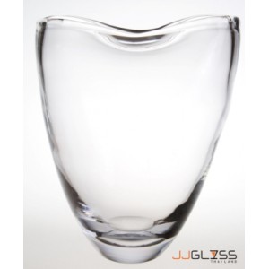 JK Heart 21 (N) Transparent - Transparent Handmade Colour Vase, Height 21 cm.