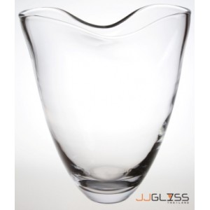 JK Heart 30 (N) Transparent - Transparent Handmade Colour Vase, Height 30 cm.