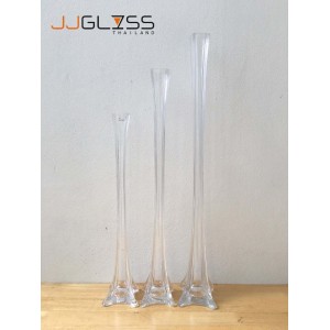 EIFFEL - Vase Glass Handmade, Transparent Colour, Eiffel Style