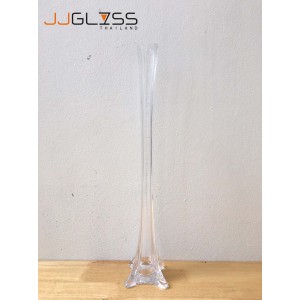 EIFFEL 50 - Vase Glass Handmade, Transparent  Colour, Eiffel Style, Height 50 cm.