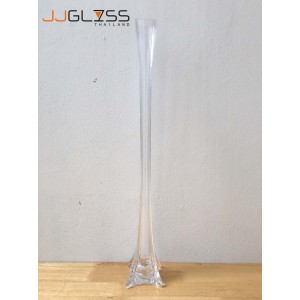 EIFFEL 70 - Vase Glass Handmade, Transparent  Colour, Eiffel Style, Height 70 cm.